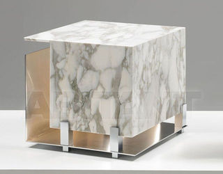 Table lamp CUBO gray Nahoor CU.TT.CRL Cubo White Marble Small Table Lamp by