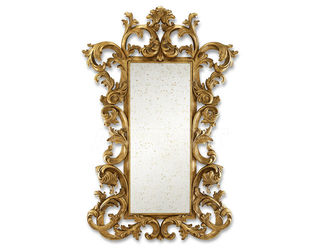 Wall mirror French flourish lean-to Christopher Guy 2019 50-2858-B-ATQ 14th C. Gold
