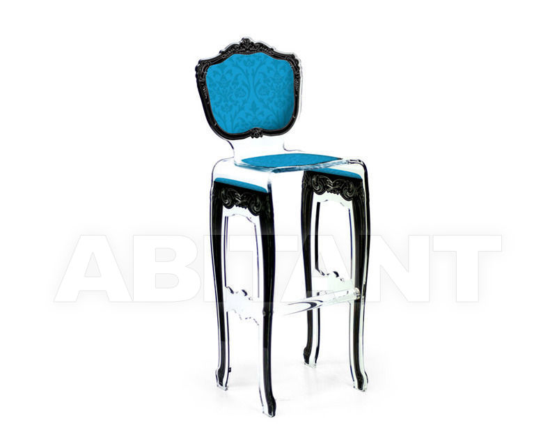 Buy Bar stool Acrila Baroque Full acrylic Baroque or Capiton Bar stool bleue