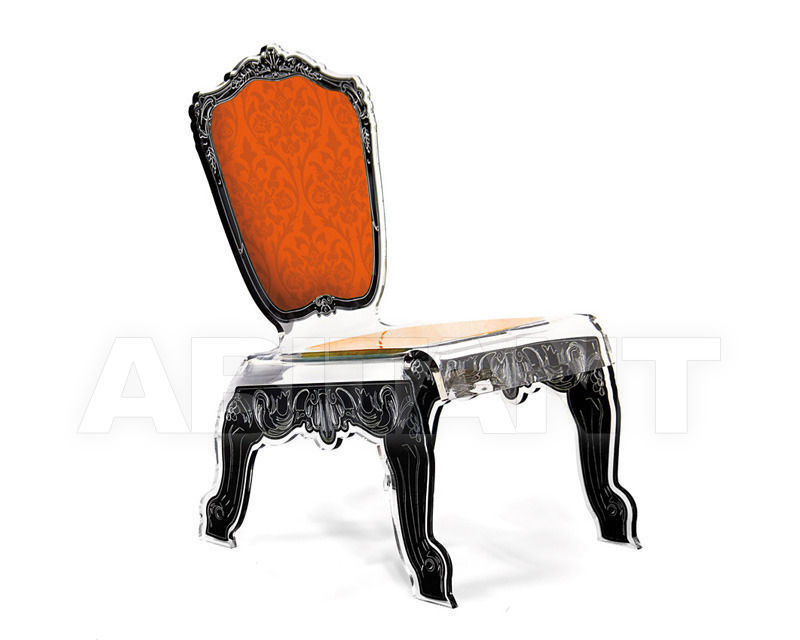 Buy Chair Acrila Baroque Baroque or capiton Relax chair orange