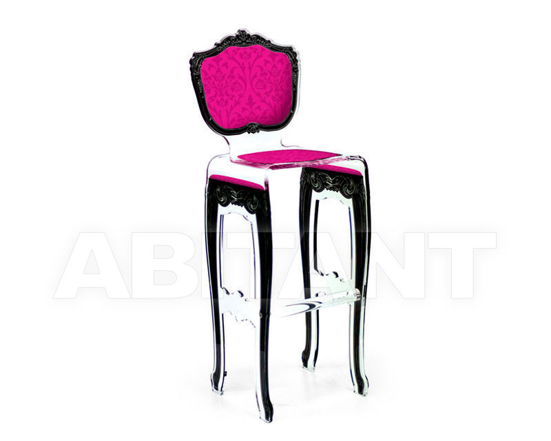 Buy Bar stool Acrila Baroque Full acrylic Baroque or Capiton Bar stool rose