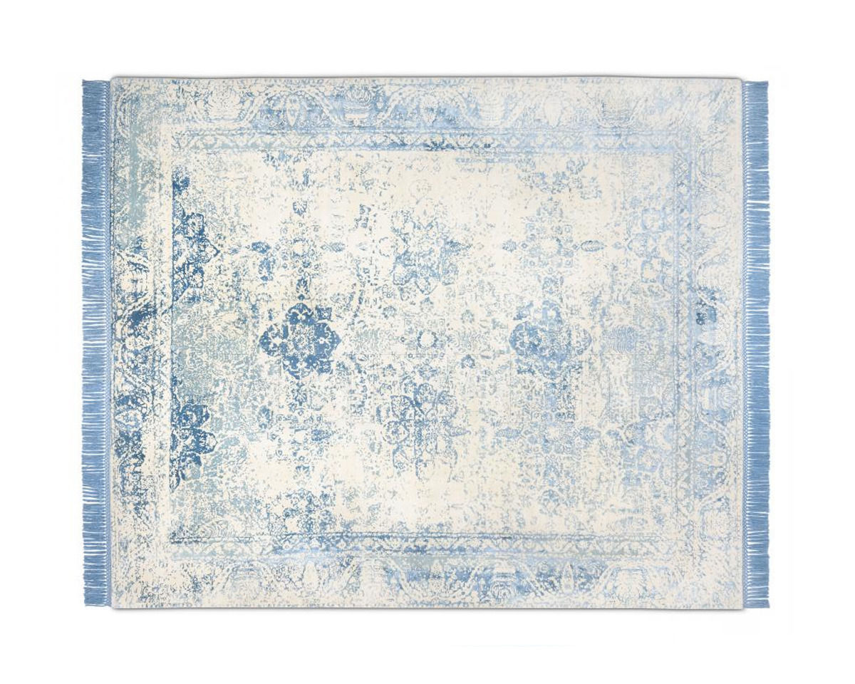 Buy Modern carpet Rug Star Persia/rajasthan Rajasthan No. 01 | LightBlueGrey | SilkFringes