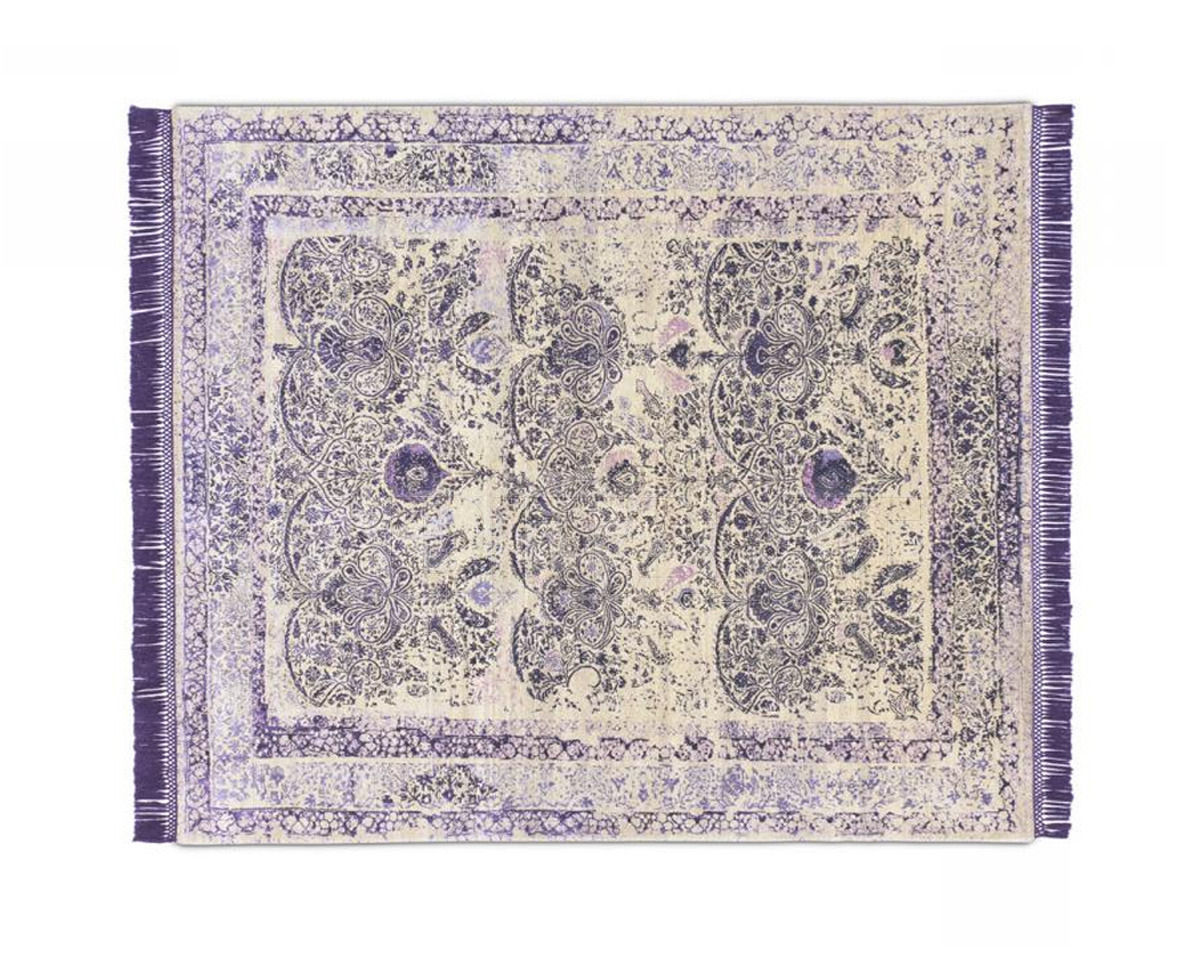 Buy Modern carpet Rug Star Persia/rajasthan Rajasthan No. 13 | Deep Purple on NaturalLightGrey 